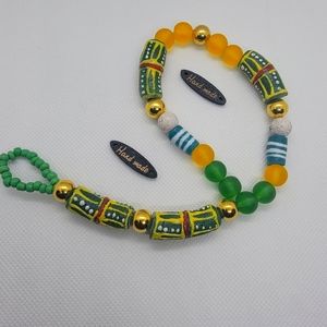 Beautiful bracelet/ring combination African trade beads